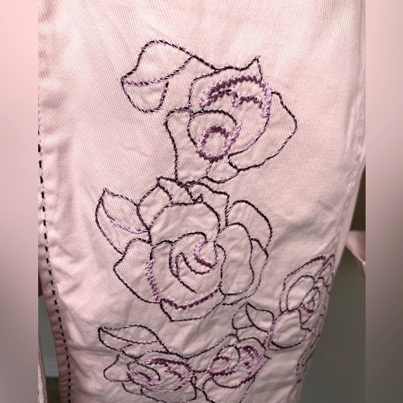 Biba Pink Floral Jacket Embroidered half zip Pink Women EUR 36 or US Small - Picture 3 of 10